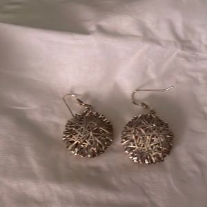 Sterling silver wire wrapped round earrings